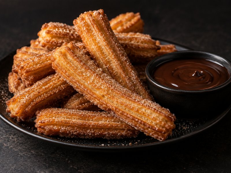 Fahéjas churros csokoládészósszal