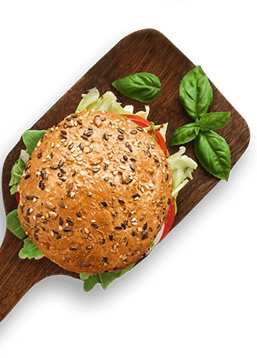 Sült burger közelről