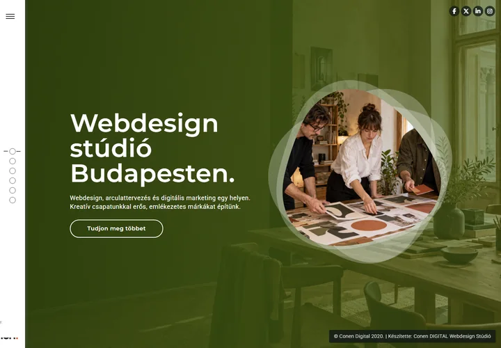 Kreatív webdesign ügynökségi portfólió – a sablon nyitóoldala