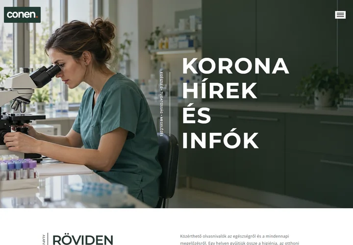 Egészségügyi és megelőzési információs blog sablon – a sablon nyitóoldala