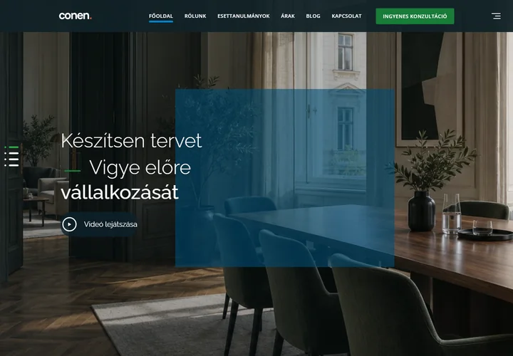 Üzleti és stratégiai tanácsadó iroda bemutatkozása – a sablon nyitóoldala