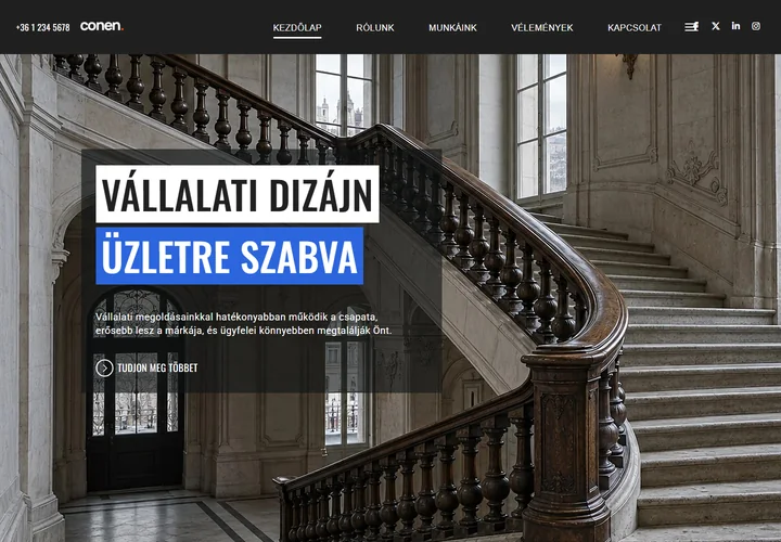 Professzionális vállalati üzleti és dizájn szolgáltatások – a sablon nyitóoldala