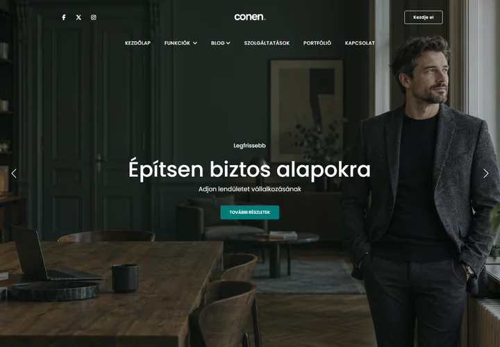 Exkluzív digitális és alkalmazásfejlesztési szolgáltatások – a sablon nyitóoldala