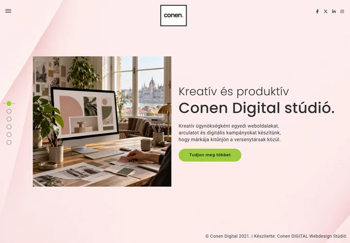 Kreatív és produktív digitális dizájn stúdió – a sablon nyitóoldala