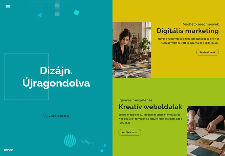 Kreatív dizájnstúdió és digitális ügynökség – a sablon nyitóoldala