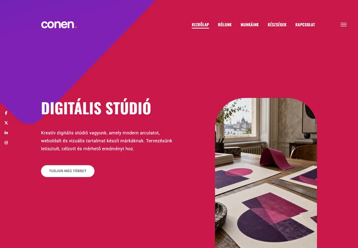 Modern dizájn és online marketing stúdió – a sablon nyitóoldala