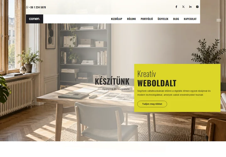 Komplex digitális márkafejlesztő és dizájn ügynökség – a sablon nyitóoldala