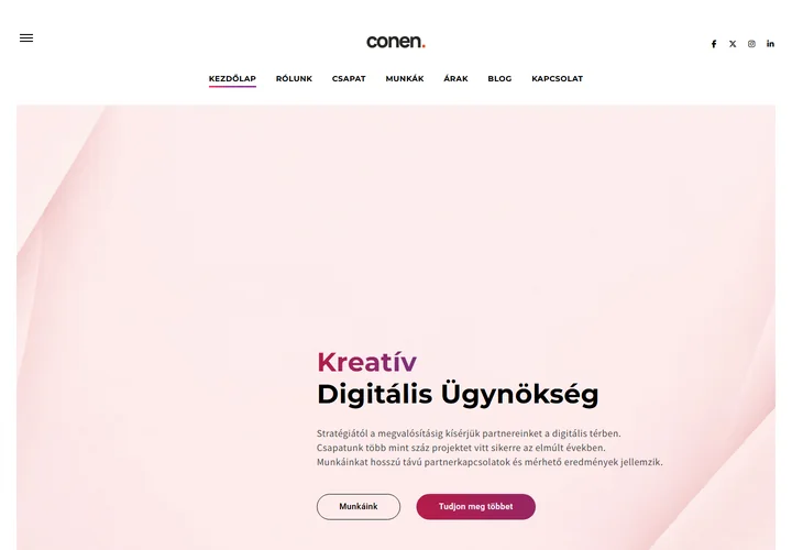 Digitális kreatív stúdió és fejlesztő ügynökség – a sablon nyitóoldala