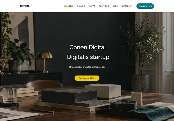 Vállalati tanácsadó és márkafejlesztő startup ügynökség – a sablon nyitóoldala