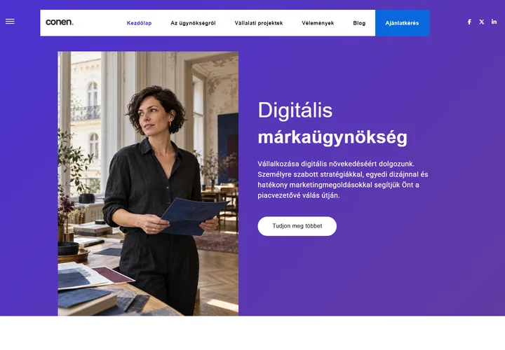 Digitális növekedést támogató márkaügynökség – a sablon nyitóoldala