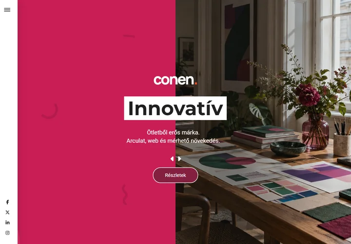 Innovatív arculattervező és SEO-marketing ügynökség – a sablon nyitóoldala