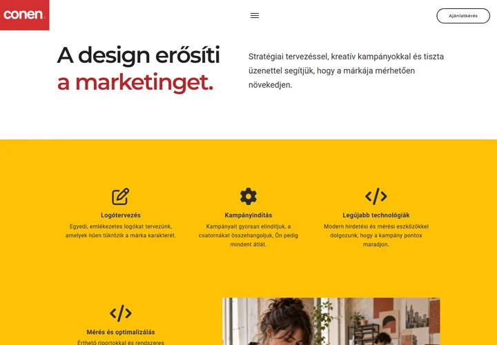 Rugalmas egyoldalas marketing és termékbevezető portfólió – a sablon nyitóoldala