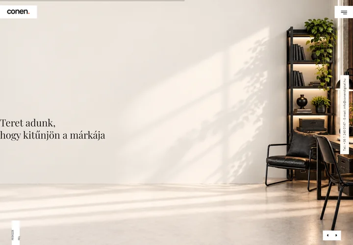 Minimalista kreatív stúdió – a sablon nyitóoldala