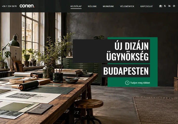 Kreatív berlini márkaépítő és dizájn ügynökség – a sablon nyitóoldala