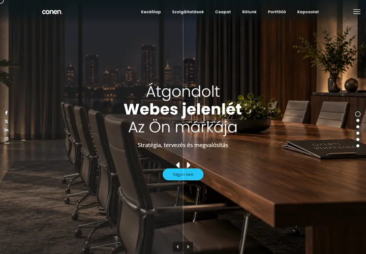Reszponzív parallaxis dizájn és webes tanácsadás – a sablon nyitóoldala