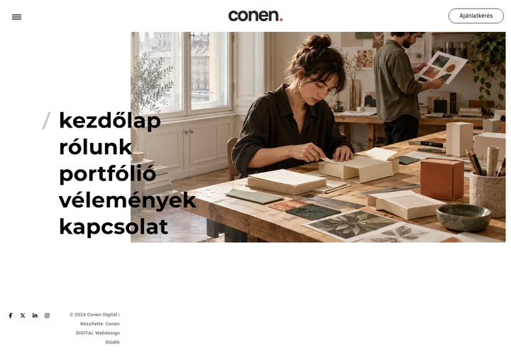 Webes felületek fejlesztésére és csomagolástervezésre szakosodott stúdió – a sablon nyitóoldala