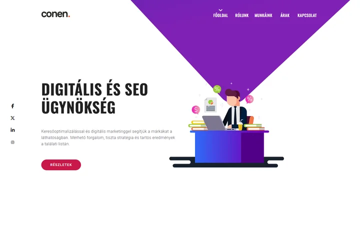 Keresőoptimalizálási és online marketing ügynökség – a sablon nyitóoldala