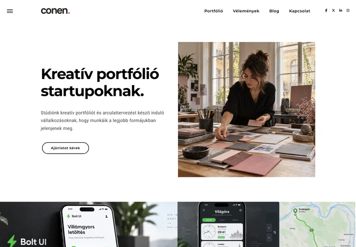 Grafikai és kreatív tervezőügynökségi stúdió – a sablon nyitóoldala