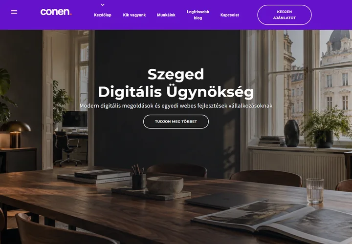 Dizájn, tanácsadás és robusztus webfejlesztés – a sablon nyitóoldala