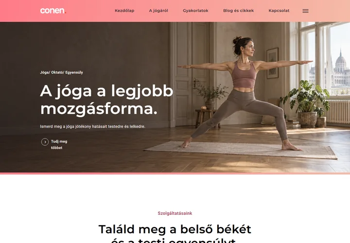 Egyéni és csoportos jógaoktatás, testi egyensúly – a sablon nyitóoldala