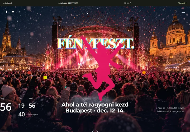 Fényfesztivál és rendezvény – a sablon nyitóoldala