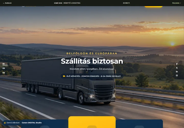 Szállítmányozás és logisztika – a sablon nyitóoldala
