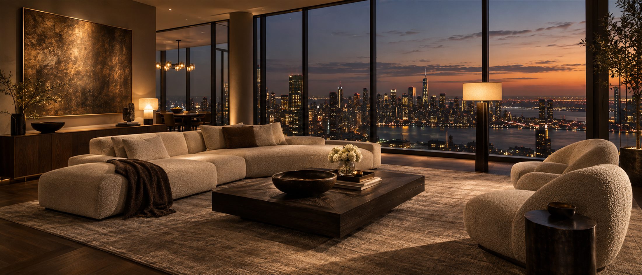 Panorámás penthouse belső tér