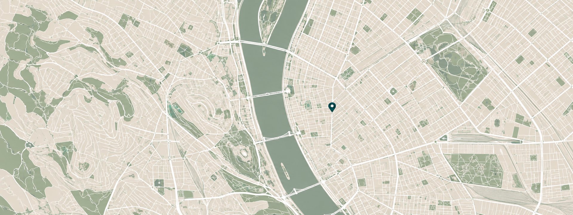 Budapest stilizált térképe – illusztráció, nem útvonalterv