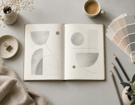 Letisztult grafikai kiadvány és színminták