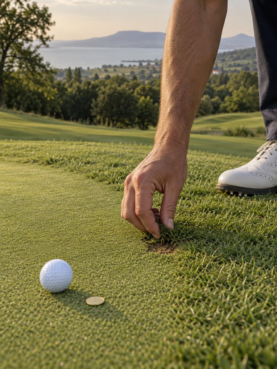Golfetikett: a gyep helyreállítása játék után