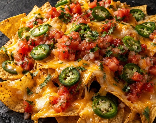Sajtos, zöldséges nachos