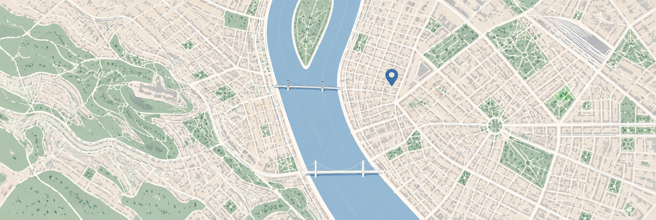 Budapest ihlette, illusztratív várostérkép