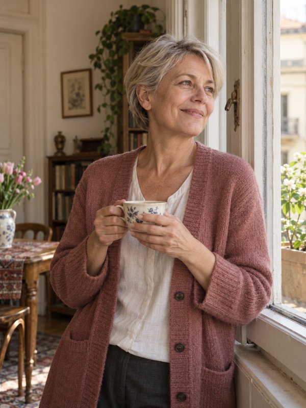 Nyugodt pillanat egy csésze tea mellett